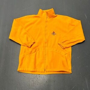 Vintage 2004 Athens Olympics yellow cozy oversized fleece zip up jacket